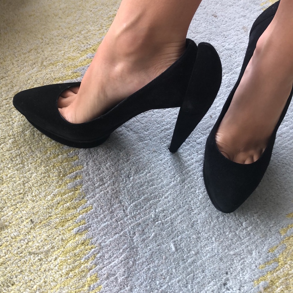 Jil Sander  Plataform black suede Size 9